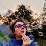 portrait avec bulles