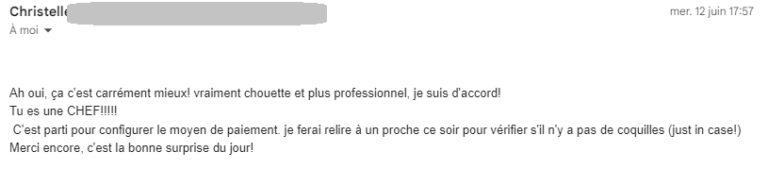 texte retour client